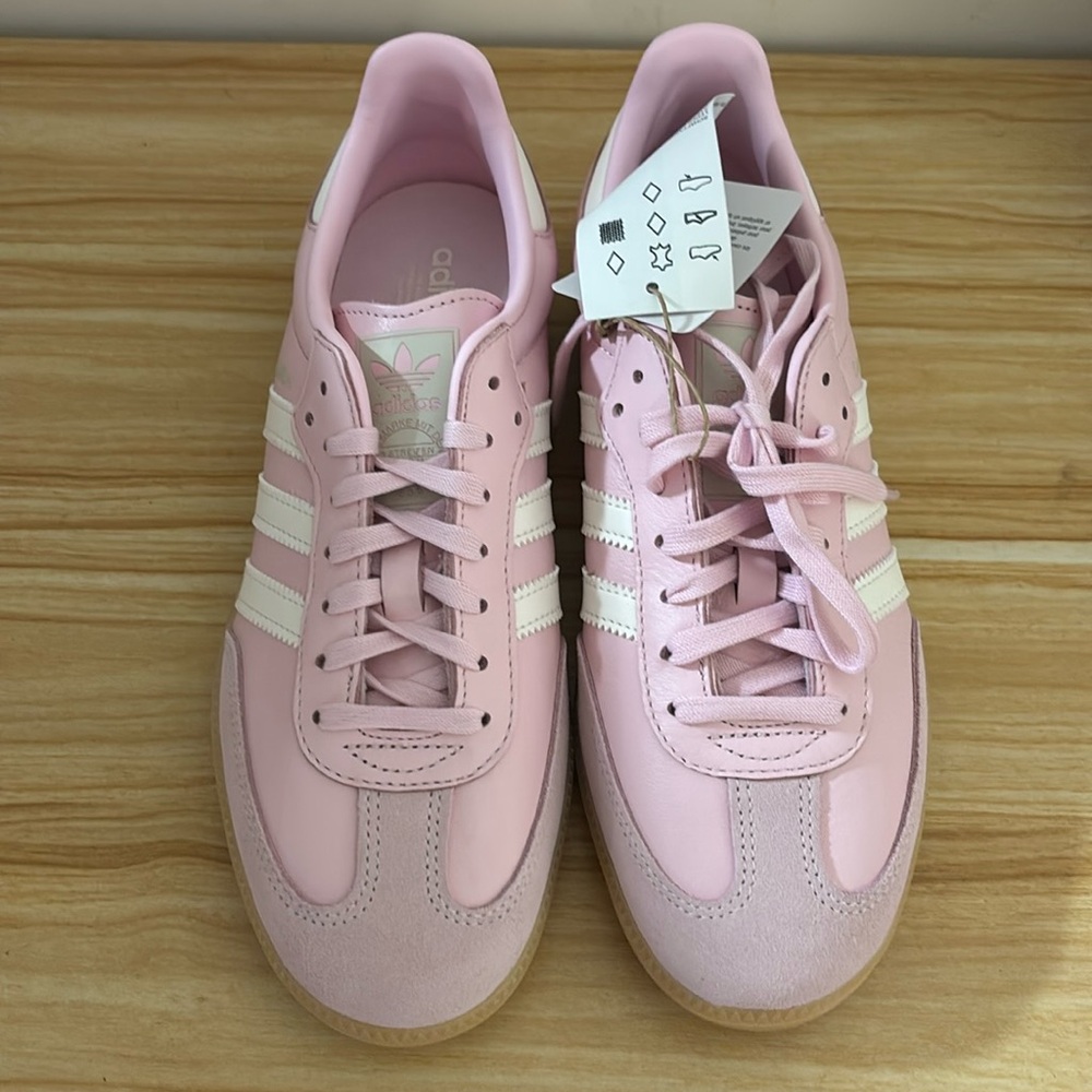 Brand new baby pink Adidas Sambas
